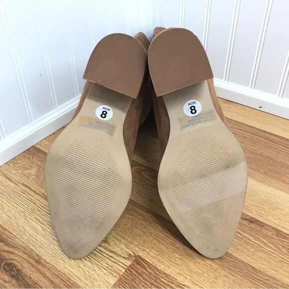 REPORT Tariq Vegan Suede Leather Slouch Boot High Block Heel Brown Size 8 - Picture 7 of 13